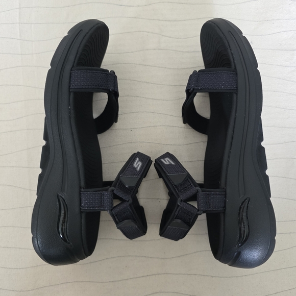 Skechers Womens Go Walk Arch Fit Cruise Around Black Sandals Shoes 140251 Sz 10 - Picture 8 of 11